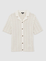 Reiss Natural Roulette Textured-Knit Cuban-Collar Shirt - Image 2 of 8