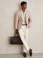 Reiss Natural Roulette Textured-Knit Cuban-Collar Shirt - Image 5 of 8