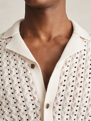 Reiss Natural Roulette Textured-Knit Cuban-Collar Shirt - Image 6 of 8