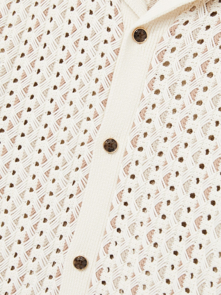 Reiss Natural Roulette Textured-Knit Cuban-Collar Shirt - Image 8 of 8