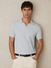 Reiss Lancaster Open-Collar Textured Polo Shirt - Image 1 of 6