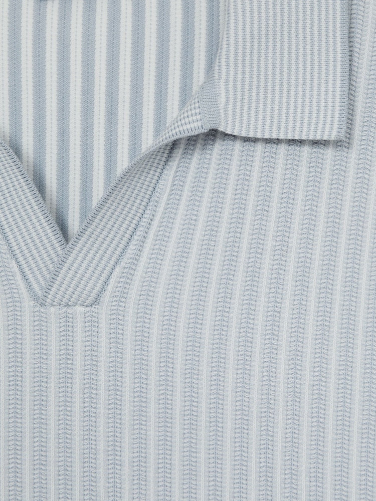 Reiss Lancaster Open-Collar Textured Polo Shirt - Image 6 of 6 Reiss Lancaster Open-Collar Textured Polo Shirt - Image 6 of 6