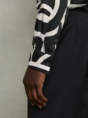 Reiss Black/White Picarli Abstract Painted Print Shirt - Image 6 of 7