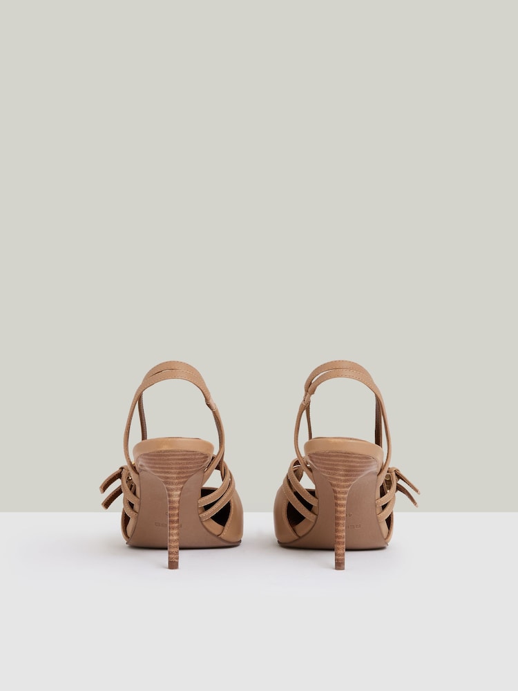 Reiss Neutral Beatrice Leather Buckle-Strap Court Shoes - Image 5 of 5