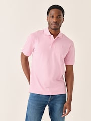 Bright Pink Slim Fit Short Sleeve Pique Polo Shirt - Image 1 of 8
