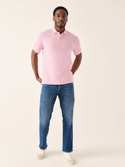 Bright Pink Slim Fit Short Sleeve Pique Polo Shirt - Image 2 of 8