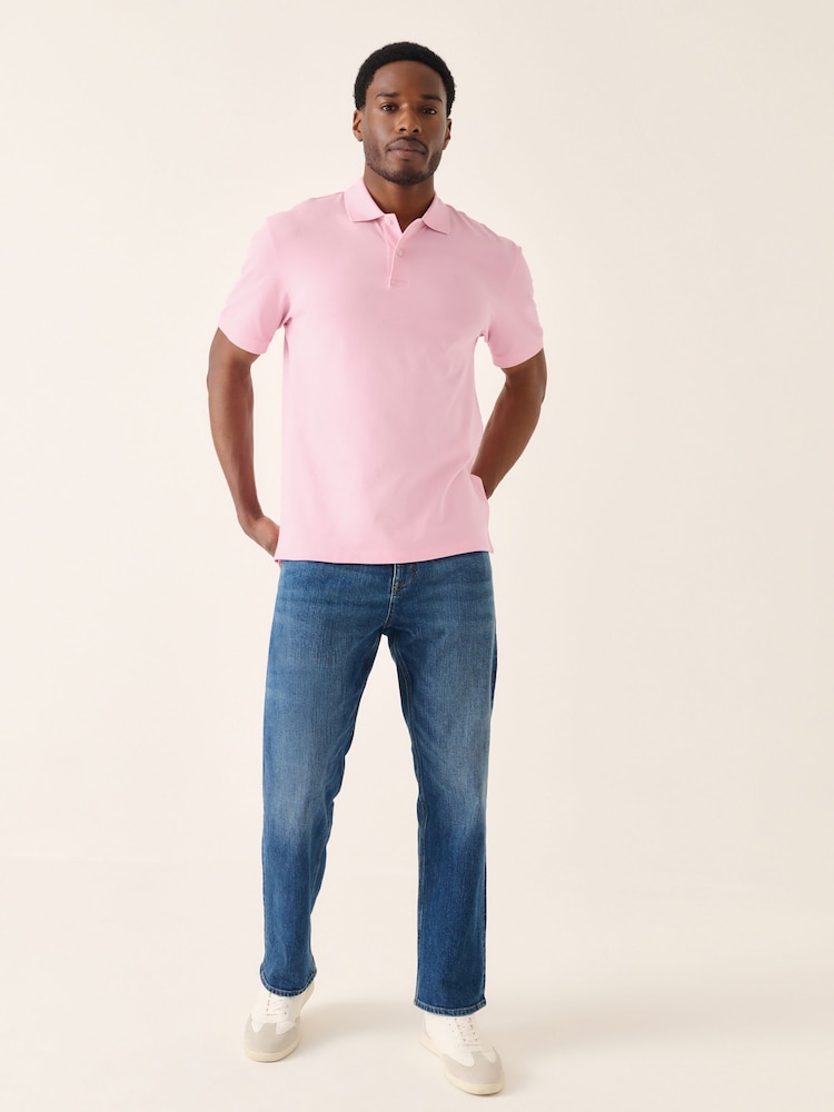 Bright Pink Slim Fit Short Sleeve Pique Polo Shirt - Image 2 of 8