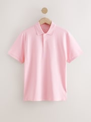 Bright Pink Slim Fit Short Sleeve Pique Polo Shirt - Image 6 of 8