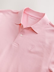 Bright Pink Slim Fit Short Sleeve Pique Polo Shirt - Image 7 of 8