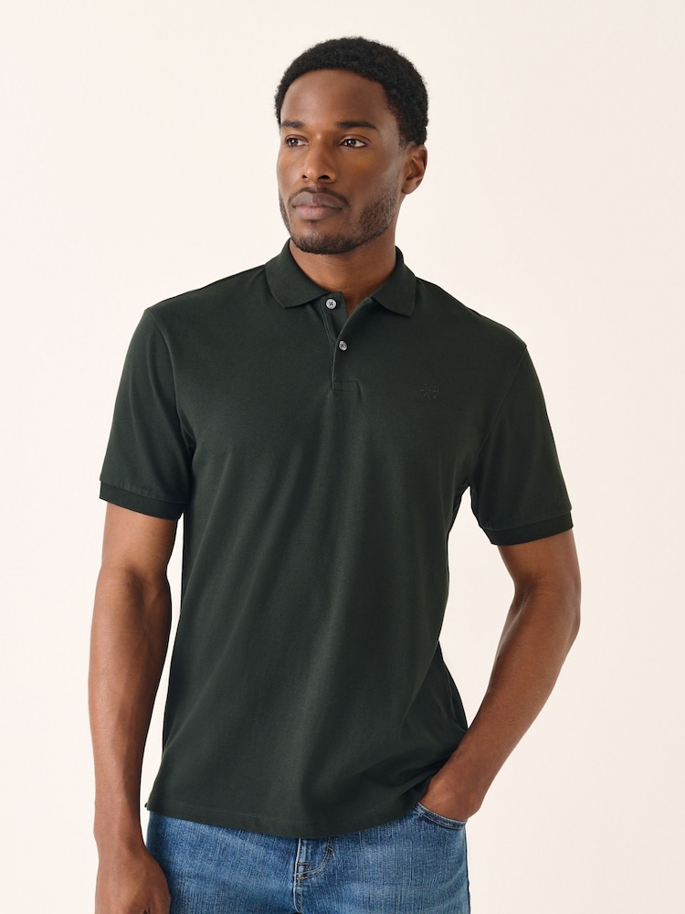 Sattes Olivgrün - Schmale Passform - Kurzärmliges Piqué-Poloshirt - Bild 1 von 7 Sattes Olivgrün - Schmale Passform - Kurzärmliges Piqué-Poloshirt - Bild 1 von 7