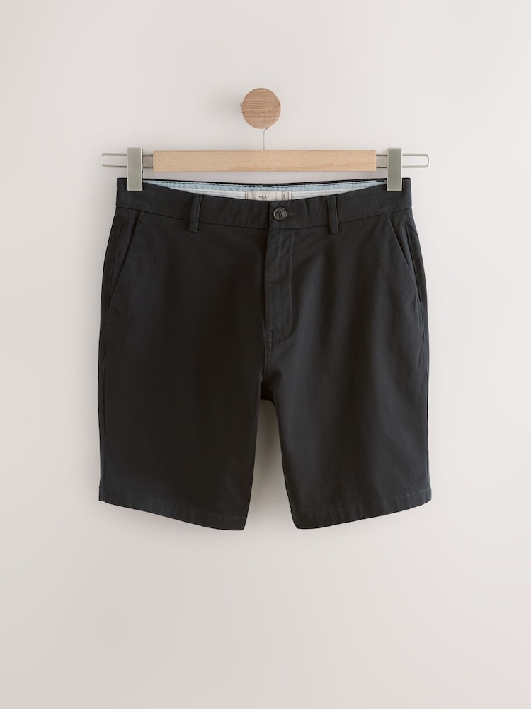 Black/Vintage Blue/ White/ Mushroom Straight Fit Stretch Chino Shorts 4 Pack - Image 10 of 14