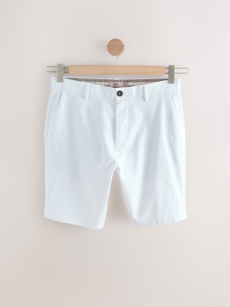 Black/Vintage Blue/ White/ Mushroom Straight Fit Stretch Chino Shorts 4 Pack - Image 12 of 14