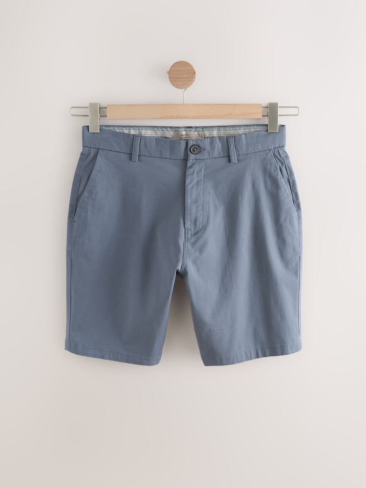 Black/Vintage Blue/ White/ Mushroom Straight Fit Stretch Chino Shorts 4 Pack - Image 13 of 14