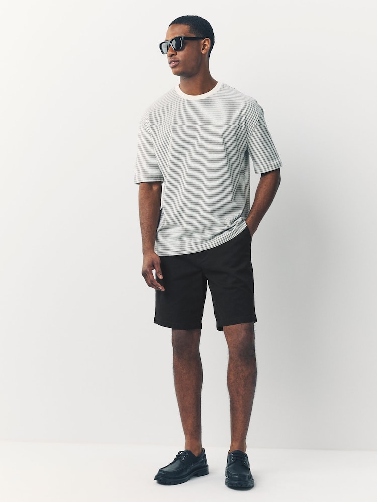 Black/Vintage Blue/ White/ Mushroom Straight Fit Stretch Chino Shorts 4 Pack - Image 3 of 14