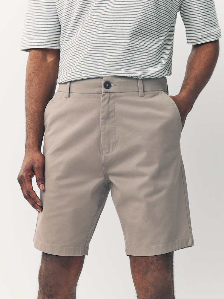 Black/Vintage Blue/ White/ Mushroom Straight Fit Stretch Chino Shorts 4 Pack - Image 4 of 14