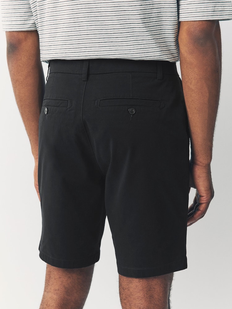 Black/Vintage Blue/ White/ Mushroom Straight Fit Stretch Chino Shorts 4 Pack - Image 7 of 14