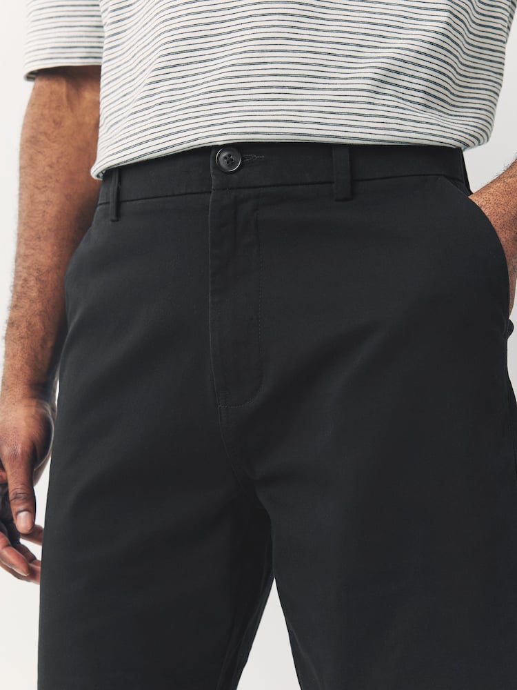 Black/Vintage Blue/ White/ Mushroom Straight Fit Stretch Chino Shorts 4 Pack - Image 9 of 14