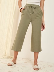 Vert kaki - Friends Like These Jupe-culotte en lin Blend - Image 1 of 4