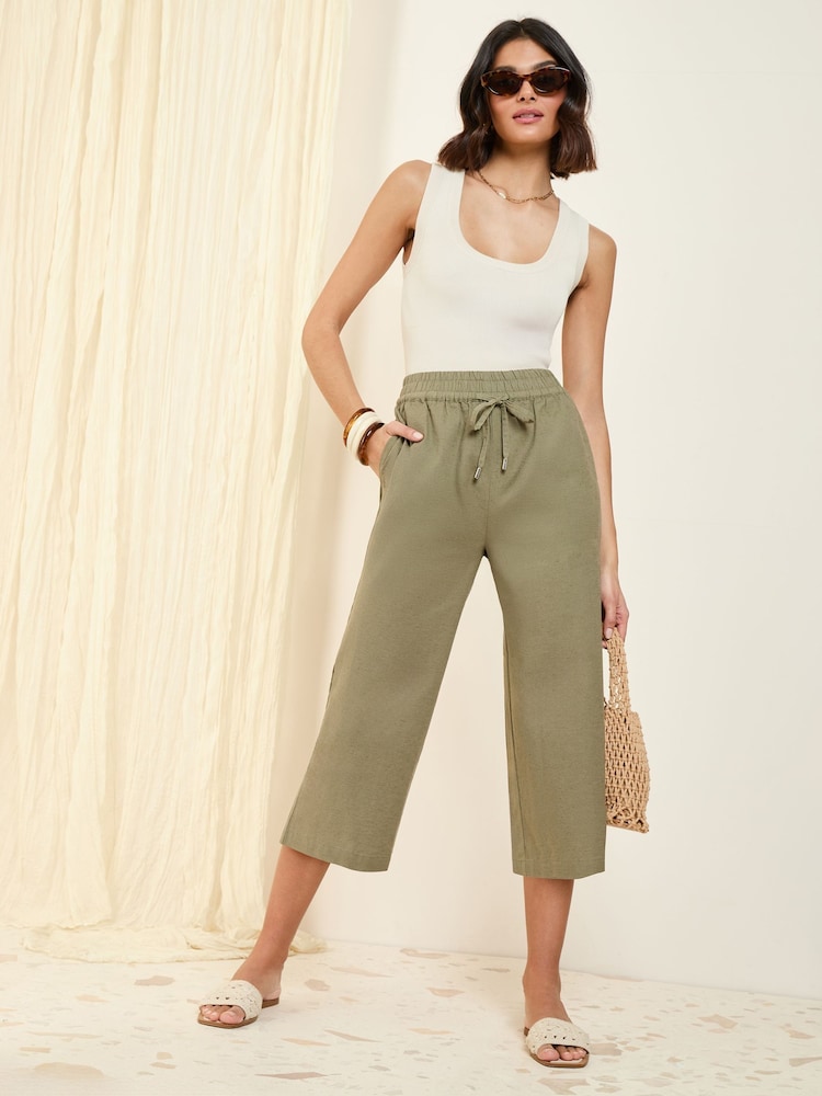 Vert kaki - Friends Like These Jupe-culotte en lin Blend - Image 3 of 4
