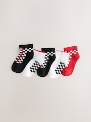White/Black/Red Checkerboard Rich Trainers Socks 7 Pack - Image 1 of 1