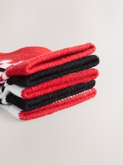 White/Black/Red Checkerboard Rich Trainers Socks 7 Pack - Image 3 of 3