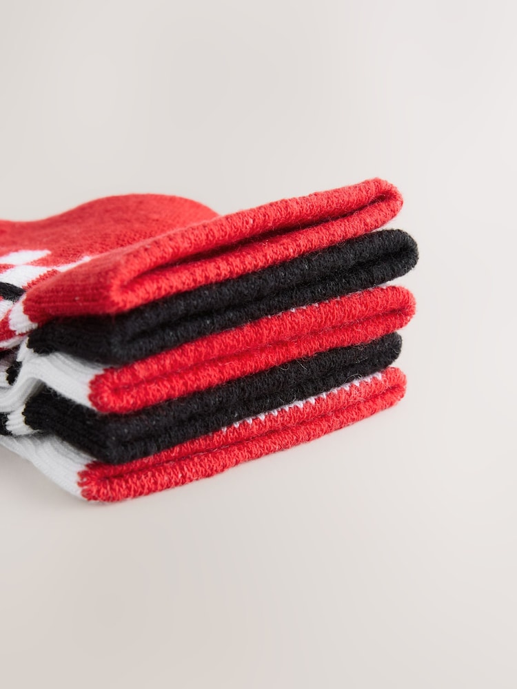 White/Black/Red Checkerboard Rich Trainers Socks 7 Pack - Image 3 of 3