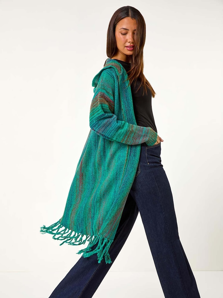 Roman Textured A-Line Stretch hooded knit cardigan - Imagen 1 de 5 Roman Textured A-Line Stretch hooded knit cardigan - Imagen 1 de 5