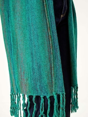 Roman Green Textured A-Line Stretch Midi Dress - Image 5 of 5