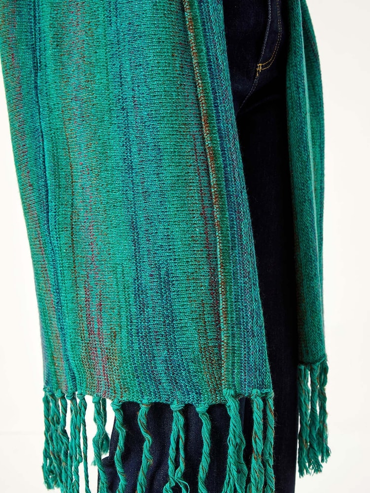 Roman Green Textured A-Line Stretch Midi Dress - Image 5 of 5