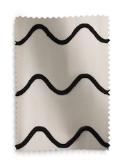 Black White Tufted Wave Blackout/Thermal Eyelet Curtains - Image 6 of 7