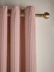 Pink Brushed Stripe Lined Eyelet Curtains - Image 1 of 5