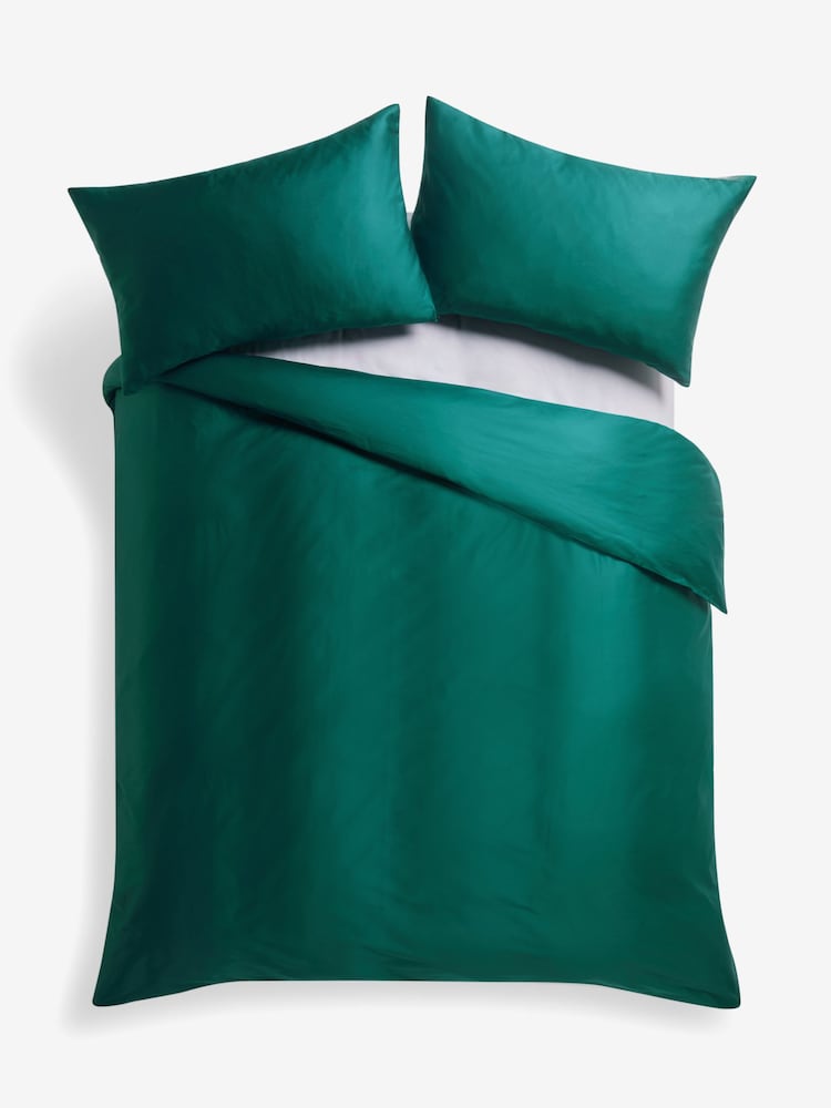 Teal Blue 400 Thread Count 100% Egyptian Cotton Sateen Luxury Duvet Cover and Pillowcase Set - Image 1 of 1