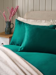 Teal Blue 400 Thread Count 100% Egyptian Cotton Sateen Luxury Duvet Cover and Pillowcase Set - Image 2 of 4
