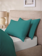 Set of 2 Teal Blue 400 Thread Count 100% Egyptian Cotton Pillowcases - Image 1 of 3