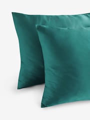 Set of 2 Teal Blue 400 Thread Count 100% Egyptian Cotton Pillowcases - Image 2 of 3