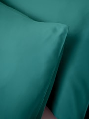 Set of 2 Teal Blue 400 Thread Count 100% Egyptian Cotton Pillowcases - Image 3 of 3