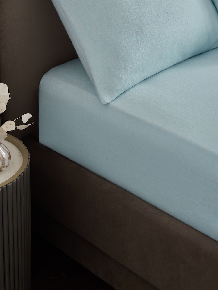 Blue Collection Luxe Brushed Cotton Extra Deep Fitted Sheet - Image 1 of 2