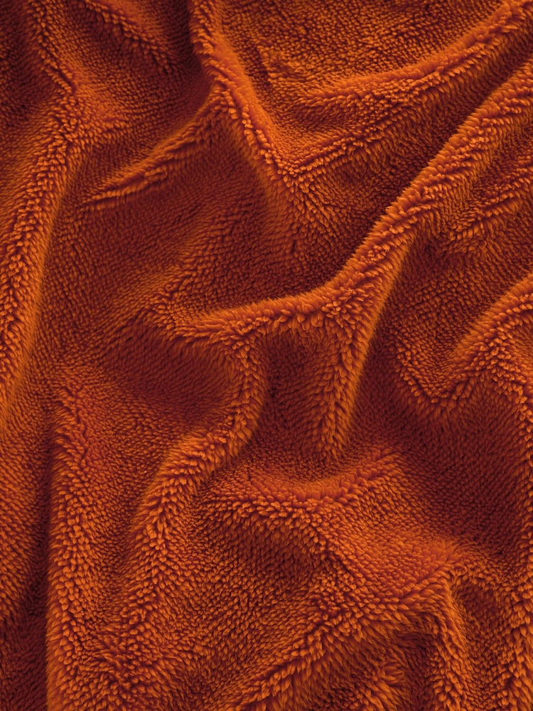Orange Rust Teddy Fleece Duvet Cover and Pillowcase Set - Image 5 of 5 Orange Rust Teddy Fleece Duvet Cover and Pillowcase Set - Image 5 of 5