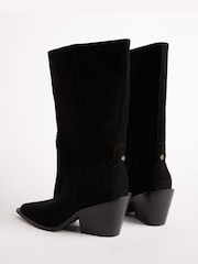 Lipsy Black Clean Midwestern Faux Suede Boots - Image 3 of 4