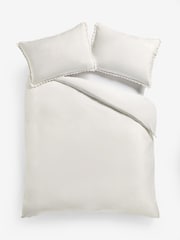 Ivory Faux Fur Trim Duvet Cover and Pillowcase Set - Image 4 of 4