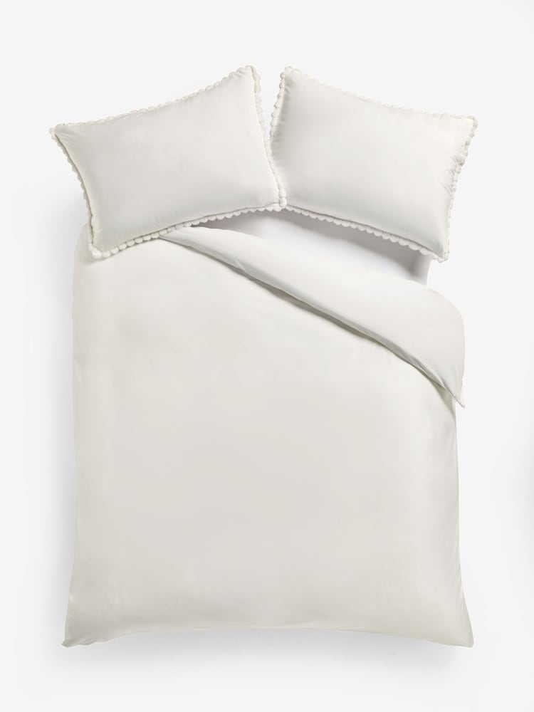 Ivory Faux Fur Trim Duvet Cover and Pillowcase Set - Image 4 of 4