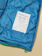 Joules Kids' Cairn Navy Colourblock Showerproof Padded Coat - Image 6 of 6