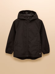Joules Kids' Ayston Black Waterproof Fleece Lined Raincaot - Image 1 of 6