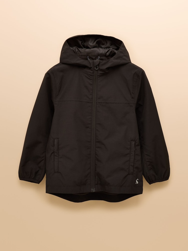 Joules Kids' Ayston Black Waterproof Fleece Lined Raincaot - Image 1 of 6