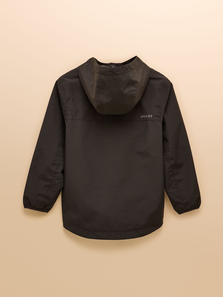 Joules Kids' Ayston Black Waterproof Fleece Lined Raincaot - Image 2 of 6