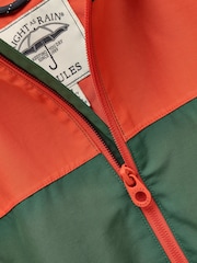 Joules Kids' Ayston Green Colourblock Waterproof Fleece Lined Raincaot - Image 8 of 10