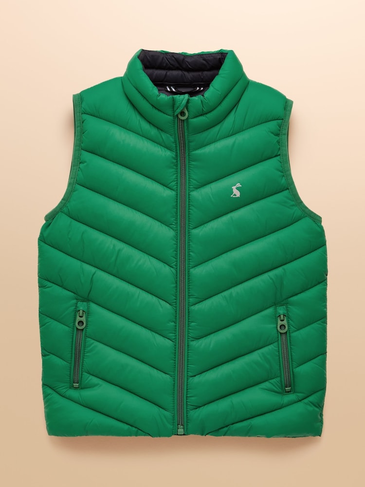 Verde - Joules Kids' Crofton Gilet Showerproof Padded Gilet - Imagen 1 de 5