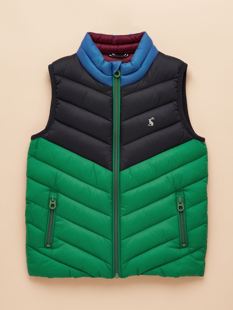 Blue and Green Hotchpotch - Joules Kids' Crofton Gilet Showerproof Padded Gilet - Imagen 1 de 5 Blue and Green Hotchpotch - Joules Kids' Crofton Gilet Showerproof Padded Gilet - Imagen 1 de 5