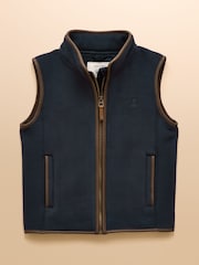 Joules Kids' Heritage Navy Blue Fleece Gilet - Image 1 of 6