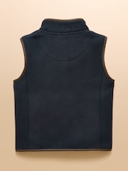 Joules Kids' Heritage Navy Blue Fleece Gilet - Image 2 of 6